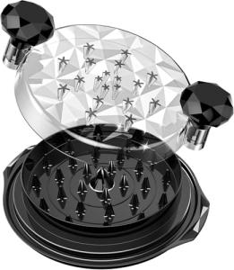 Chicken Shredder with Brush 10'' Pro Chicken Shredder Tool Twist Large Stable Anti-Slip BPA Free Meat Shredder Tool Twist Ergonomic Handle Meat Grinder Dishwasher-safe Transparent Lid Black