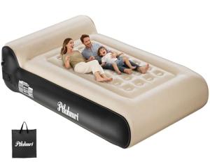 Ptlahmri Air Mattress Queen with Built in Pump,16″ Comfort Plush Surface Luxury Air Mattress,Portable Twin air Mattress with Pillow Design for Guests, Camping & Home, 660lb Weight Capacity(Black)