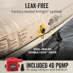 Coleman Camping Cots for Adults with Camping Air Mattress Folding Air Mattresses Set Battery-Operated Pump & Side Table for Outdoor Comfort