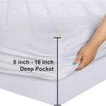 Utopia Bedding Quilted Fitted Mattress Pad, King Size, Elastic Fitted Mattress Topper Protector and Cover Stretches up to 16 Inches Deep, Machine Washable (White)