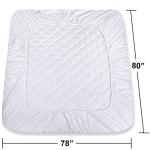 Utopia Bedding Quilted Fitted Mattress Pad, King Size, Elastic Fitted Mattress Topper Protector and Cover Stretches up to 16 Inches Deep, Machine Washable (White)