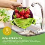 Performore Compact Universal Silicone Snap-On Pot Strainer | Heat-Resistant BPA-Free Clip-On Food Colander | Dishwasher Safe Hands-Free Kitchen Pasta Drainer | Flexible Secure-Grip Clip Strainer