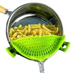 Performore Compact Universal Silicone Snap-On Pot Strainer | Heat-Resistant BPA-Free Clip-On Food Colander | Dishwasher Safe Hands-Free Kitchen Pasta Drainer | Flexible Secure-Grip Clip Strainer