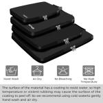 BAGAIL 4 Set/6 Set/8 Set Compression Packing Cubes Travel Accessories Expandable Packing Organizers(Black ClothPattern 4 Set)