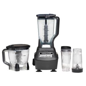 Ninja Blender, Mega Kitchen System, 1500W, 4 Functions for Smoothies, Processing, Dough, Drinks & More, with 72 Blender Pitcher, 64 Processor Bowl, 2 Nutri Cups + Lids, Black, BL770