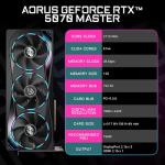 GIGABYTE AORUS GeForce RTX 5070 Master 12G Graphics Card, 12GB 192-bit GDDR7, PCIe 5.0, WINDFORCE Cooling System, GV-N5070AORUS M-12GD Video Card