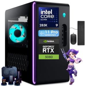 Dell Alienware Aurora R16 Gaming Desktop PC | NVIDIA RTX 5080 16GB GDDR7 | Intel Ultra 9 285K(24-Core, Up to 5.7GHz) | 64GB DDR5 | 8TB SSD | 2TB HDD | Win11 Pro | 1000W PSU Clear Side Panel