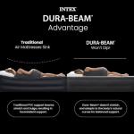 Intex 64449ED Dura-Beam Deluxe Plush Air Mattress with Headboard: Fiber-Tech - Queen Size - Built-in Electric Pump - 18in Bed Height - 600lb Weight Capacity