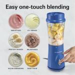 Hamilton Beach Portable Blender for Shakes and Smoothies with 14 Oz BPA Free Travel Cup and Lid, Durable Stainless Steel Blades for Powerful Blending Performance, Blue (51132)