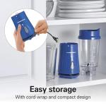 Hamilton Beach Portable Blender for Shakes and Smoothies with 14 Oz BPA Free Travel Cup and Lid, Durable Stainless Steel Blades for Powerful Blending Performance, Blue (51132)