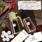 YARRAMATE 16oz/470ml Easy Refillable Oil Sprayer for Cooking, 2 in 1 Oil Dispenser for Kitchen and Oil Sprayer Bottle, Food-Grade Glass Oil Mister with Simple Open Design, Air Fryer,BBQ (Green)