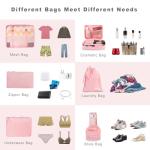 BAGAIL 8 Set Packing Cubes Luggage Packing Organizers for Travel Accessories (Blush Pink)