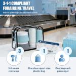 ploimyur TSA Approved Toiletry Bag,2 Pack Clear Toiletry Bag, Quart Size Travel Essential Bags for Toiletries,Clear Makeup Bag Organizer, Carry on Cosmetic Bags for Women,Black