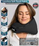 SNUGL Neck Travel Pillow - Memory Foam Airplane Pillow - Flight Pillow | Neck Support Travel Pillow with Carry Bag & Clip | Neck Pillows for Sleeping Travel Plane | Flying Travel Essentials - Black