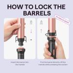 wavytalk curling wand set 5 in 1 curling brush, Pink