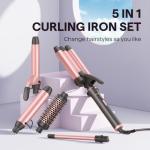 wavytalk curling wand set 5 in 1 curling brush, Pink