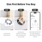 TIAZUUX Smart Ring for Women&Men-Activity/Sleep/Heart Rate/HRV/Stress/Women's Health Tracker-IP68 Waterproof/Wearable-No Subscription Fee Required-Compatible with iPhone &Android (Gold, 10)