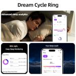 TIAZUUX Smart Ring for Women&Men-Activity/Sleep/Heart Rate/HRV/Stress/Women's Health Tracker-IP68 Waterproof/Wearable-No Subscription Fee Required-Compatible with iPhone &Android (Gold, 10)
