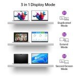 15.6 Inch Portable 1080P Travel Monitor with Kickstand