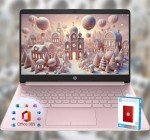 HP 14 Pink Laptop with Microsoft 365 & 32GB RAM