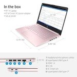 HP 14 Pink Laptop with Microsoft 365 & 32GB RAM