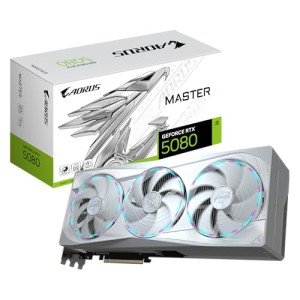 Gigabyte AORUS GeForce RTX 5080 Master ICE 16G Graphics Card - 16GB GDDR7, 256 Bit, PCI-E 5.0, 2805MHz Core Clock, 3 x DP 2.1a, 1 x HDMI 2.1b, NVIDIA DLSS 4, GV-N5080AORUSM ICE-16GD