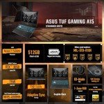 ASUS TUF A15 Gaming Laptop: 15.6” Full HD 144Hz Display, GeForce RTX 3050, AMD Ryzen 7 7435HS, 8GB DDR5 RAM, 512GB PCIe SSD, Wi-Fi 6, Windows 11