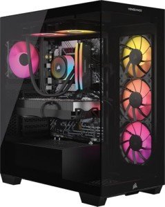 Corsair Vengeance i7500 Gaming PC – Liquid Cooled Intel Core i9-14900KF CPU – NVIDIA GeForce RTX 5080 GPU – 32GB Vengeance RGB DDR5 Memory – 2TB M.2 SSD – Black