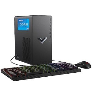 HP Victus 15L Gaming Desktop Bundle, 13th Generation Intel Core i5-13400F, 8 GB RAM, 512 GB SSD, NVIDIA GeForce RTX 3050 Graphics, Windows 11 Home, TG02-1020h (2023),Black