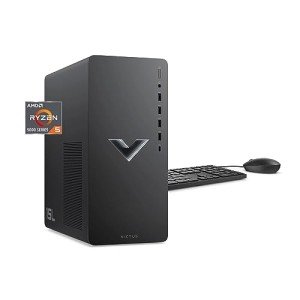HP 2023 Victus 15L Gaming Desktop PC, AMD 6-Core Ryzen 5600G Processor (Up to 4.4 GHz), 16GB RAM, 1TB NVMe, AMD Radeon RX6400, Mouse and Keyboard, Win 11 Home, Mica Silver, with HDMI Accessory
