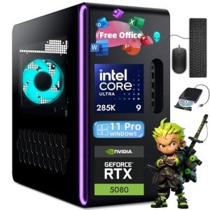 Dell Alienware Aurora R16 Gaming Desktop - Intel Ultra 9 285K(24-Core, Up to 5.7GHz) - NVIDIA RTX 5080 16GB GDDR7-64GB DDR5-2TB SSD - 2TB HDD - Win11 Pro - DVD Drive - MS Office