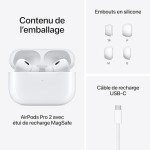 Apple AirPods Pro (2nd Generation) Wireless Ear Buds with USB-C Charging, Up to 2X More Active Noise Cancelling Bluetooth Headphones, Transparency Mode, Adaptive Audio, Personalized Spatial Audio