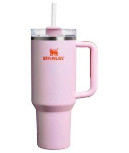 Stanley Quencher H2.0 Tumbler with Handle and Straw 40 oz | Flowstate 3-Position Lid | Cup Holder Compatible for Travel | Insulated Stainless Steel Cup | BPA-Free | Rose Petal Shimmer