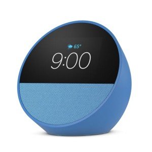 Amazon Echo Spot (newest model), Great for nightstands, offices and kitchens, Smart alarm clock with Alexa, Ocean Blue