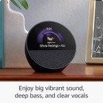 Amazon Echo Spot (newest model), Great for nightstands, offices and kitchens, Smart alarm clock with Alexa, Ocean Blue