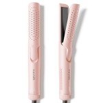 Wavytalk Airflow Styler Curling Iron, Cool Curl, 360° Cool Air Lock in Style for Lasting Curls, Reduces Damage, 2 in 1 Hair Straightener and Curler, 1 Inch, Anti-Scald for Short Long Hair, Pink