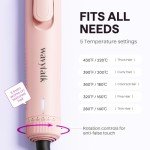 Wavytalk Airflow Styler Curling Iron, Cool Curl, 360° Cool Air Lock in Style for Lasting Curls, Reduces Damage, 2 in 1 Hair Straightener and Curler, 1 Inch, Anti-Scald for Short Long Hair, Pink