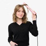 Wavytalk Airflow Styler Curling Iron, Cool Curl, 360° Cool Air Lock in Style for Lasting Curls, Reduces Damage, 2 in 1 Hair Straightener and Curler, 1 Inch, Anti-Scald for Short Long Hair, Pink