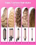 wavytalk curling wand set 5 in 1 curling brush, Pink