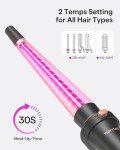 Wavytalk 5 in 1 Curling Iron Set with Thermal Brush and 4 Interchangeable Ceramic Curling Wands (0.5'-1.25'), Instant Heat Up Hair Curling Iron, Rose Gold