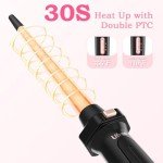 Ufree 5 in 1 Curling Iron with Interchangeable Ceramic Barrels (0.35"-1.25"), Curling Wand Set with Flat Iron Hair Straightener, Instant Heat Up, Dual Voltage Hair Curler, Gifts for Women