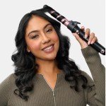 Wavytalk 1 Inch Rotating Curling Iron, Curl Cycle, Automatic Curling Wand for Long Hair, Get Effortless Beach Waves with Self Spinning Barrel up to 430°F with Home Button, Dual Voltage, Purple