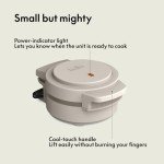 bella Snack-n-Store Mini Waffle Maker, EverGood™ Ceramic Nonstick Coating, Cord Wrap, Ready Indicator Light & Cool Touch Handles, Stackable Design & Customizable Plates, 350 Watt, Oatmilk