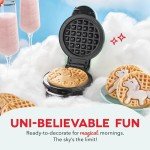 DASH Multimaker Mini System Two 4” Nonstick Removable Waffle Plates Set (Unicorn & Dinosaur) - 2Pc Plate Pack for Waffle Iron & Griddle, Compatible with Dash MultiMaker Mini System, Nonstick Surface