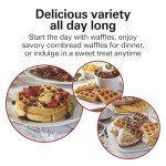 Hamilton Beach Belgian Waffle Maker with PFAS-Free Non-Stick Ceramic-Coated Plates, Browning Control, Indicator Lights, Stainless Steel (26081)