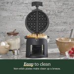 Cuisinart WAF-F30 Round Flip Belgian Waffle Maker, Black/Silver, 1 inch thick