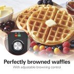 Hamilton Beach Belgian Waffle Maker with PFAS-Free Non-Stick Ceramic-Coated Plates, Browning Control, Indicator Lights, Stainless Steel (26081)