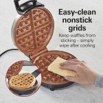 Hamilton Beach Belgian Waffle Maker with PFAS-Free Non-Stick Ceramic-Coated Plates, Browning Control, Indicator Lights, Stainless Steel (26081)