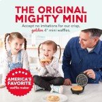 DASH Mini Waffle Maker - 4” Waffle Mold, Nonstick Waffle Iron with Quick Heat-Up, Nonstick Surface - Perfect Mini Waffle Maker for Kids and Families, Just Add Batter (Black)