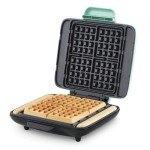 Dash Deluxe No-Drip Waffle Iron Maker Machine 1200W + Hash Browns, or Any Breakfast, Lunch, & Snacks with Easy Clean, Non-Stick + Mess Free Sides, Aqua